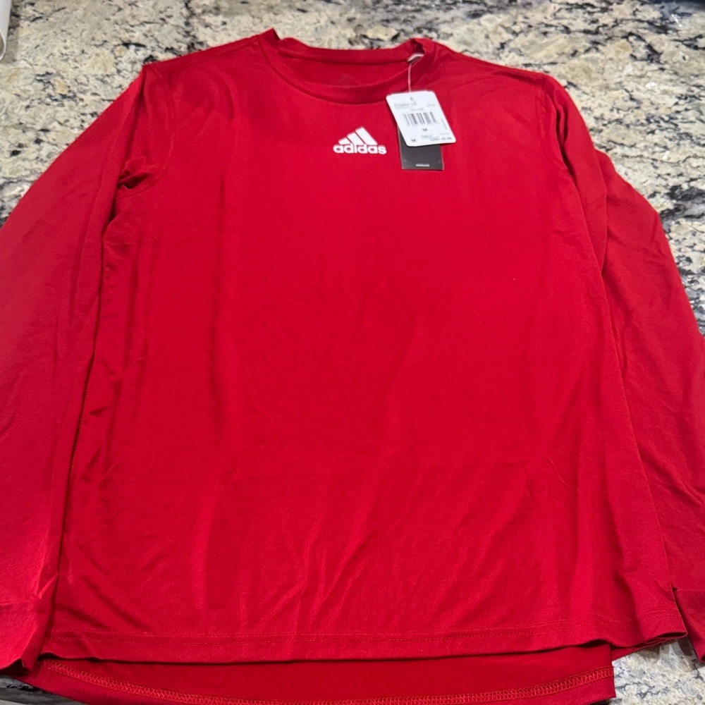 NWT Adidas Creator Tee Men's Red Long Sleeve SZ MED